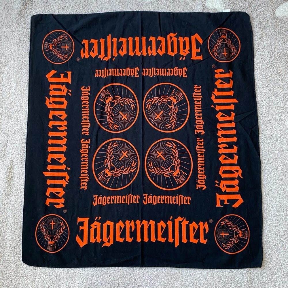 Jäegermeister Black and Orange 100% Cotton Bandana Scarf